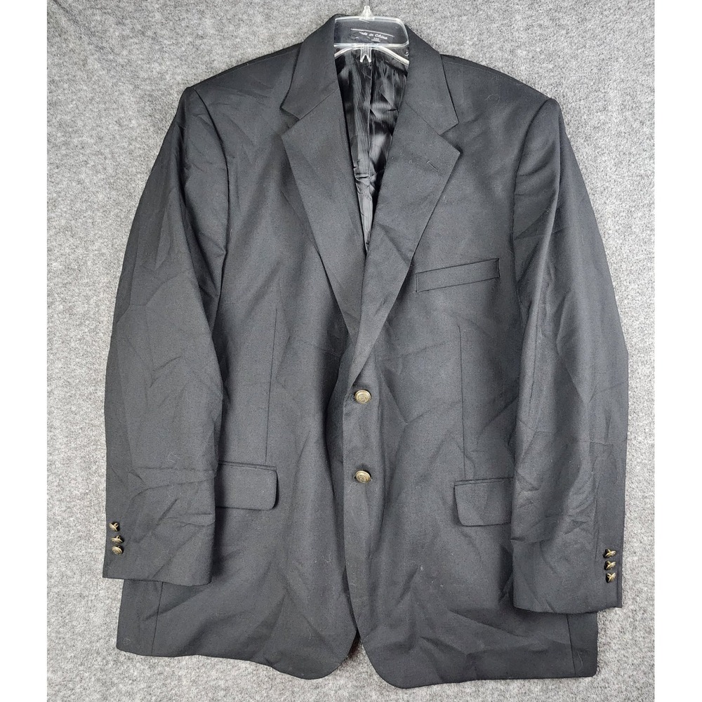 Saddlebred Performance Blazer Mens 46R Navy Blue Wool Brass Buttons Jacket
